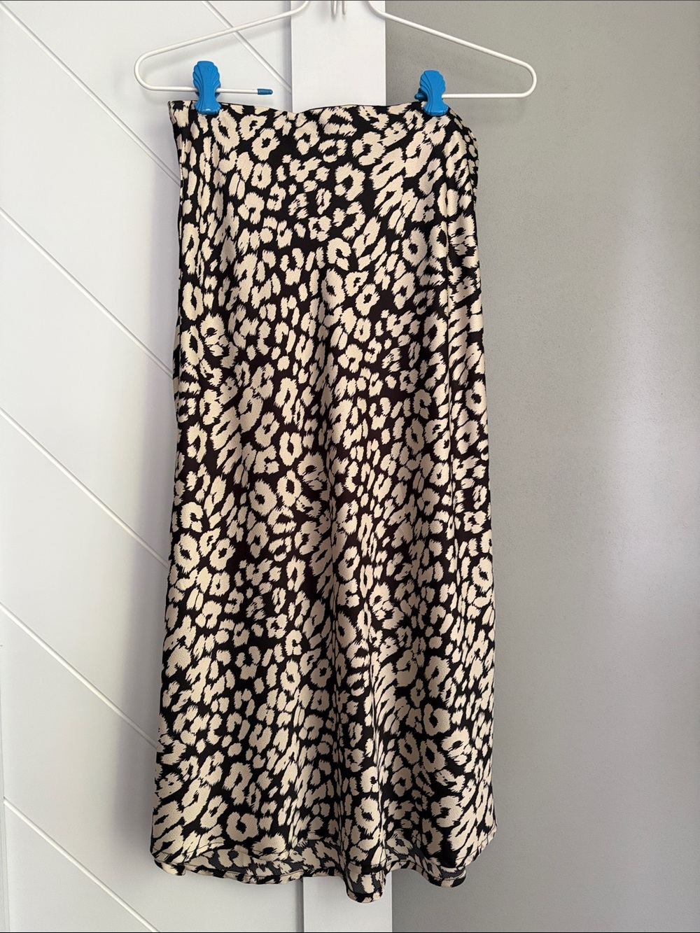 She + Sky Black and Cream Animal-Print Midi Skirt